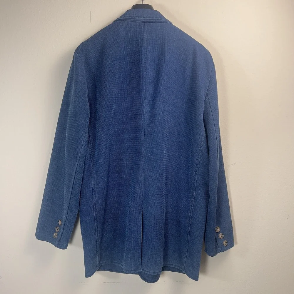 Marine Layer Blazer Mens 44 Blue Denim Casual Unstructured Jacket Notch Lapel